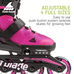 Rollerblade Girls' Microblade Adjustable Inline Skates 17 Rollerblade Girls' Microblade Adjustable Inline Skates -Sports store 079573007G4 BLACKPINK DET