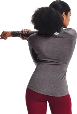 Under Armour Women's Authentics ColdGear Crewneck Pullover 2.0 -Sports store 1368701 019 CharcoalLightHeather MODBCK