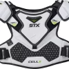 STX Men's Cell V Lacrosse Shoulder Pads -Sports store 21STXMCLLVSHLDRPDLXP White