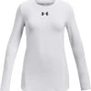 Under Armour Girls' ColdGear Long Sleeve Crewneck Shirt -Sports store 21UARGRMRLSCRWXXXAPT White