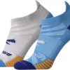 Brooks Unisex Ghost Lite Running Socks - 2 Pack -Sports store 22BROUGHSTLT2PKNSSOX Blue Light Grey
