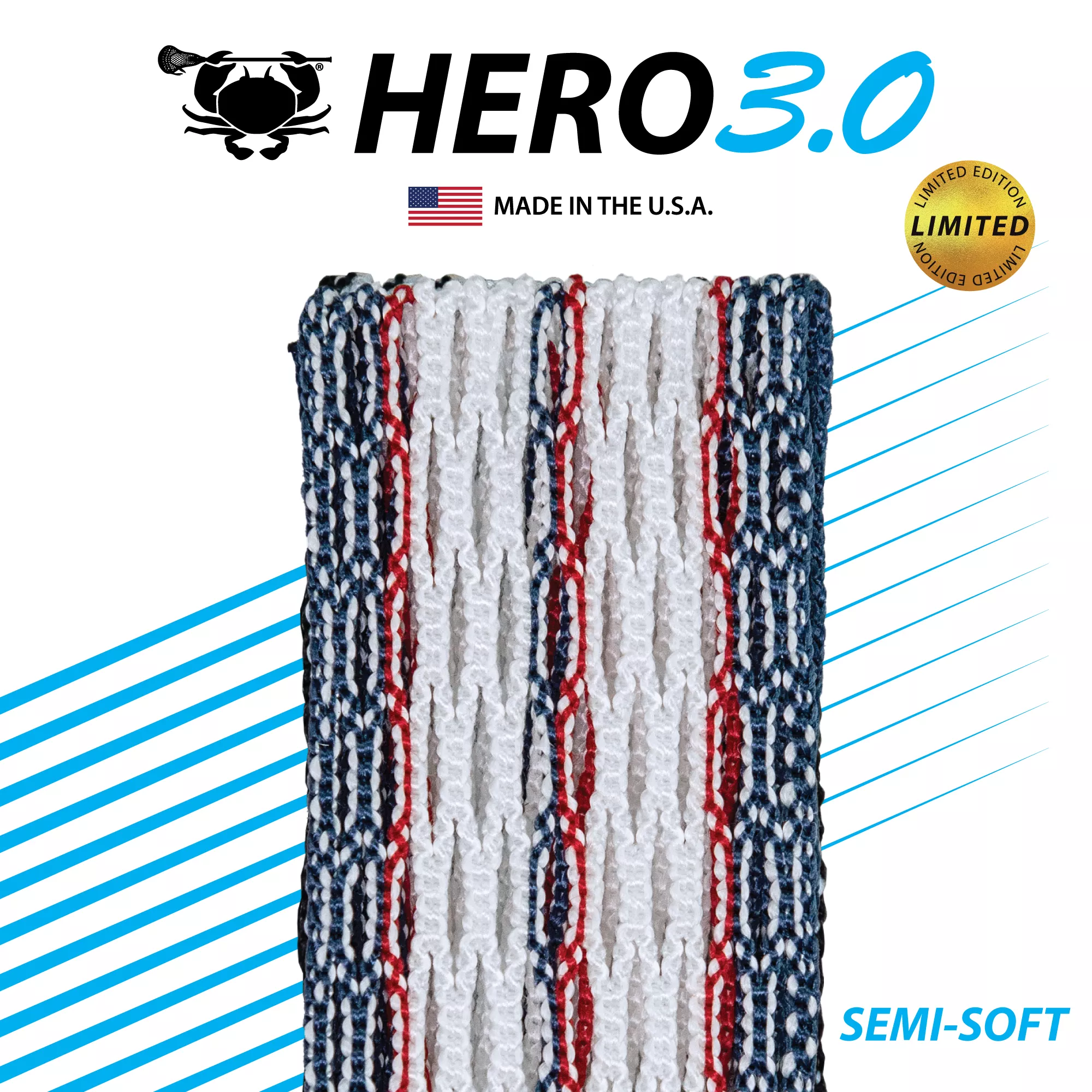 ECD USA Hero 3.0 Semi-Soft Lacrosse String 3 ECD USA Hero 3.0 Semi-Soft Lacrosse String
