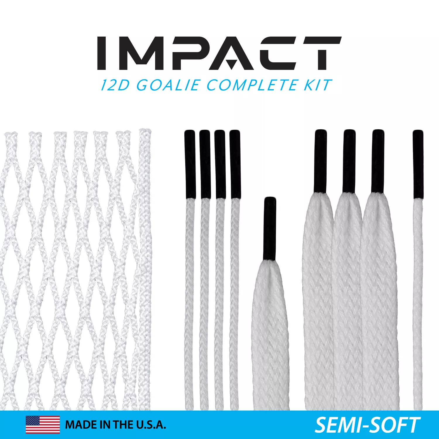 ECD Impact Lacrosse Goalie Semi-Soft Mesh Complete Kit 3 ECD Impact Lacrosse Goalie Semi-Soft Mesh Complete Kit