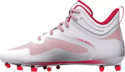 Under Armour Command MC Mid Lacrosse Cleats -Sports store 3025639 101 WhiteRed INS