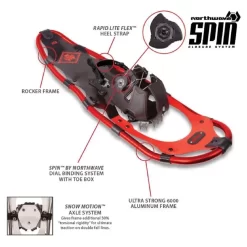 Yukon Charlie's Advanced Spin Snowshoes -Sports store 80 3017 RedBlack DET