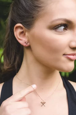 Chelsea Charles Women's Sport Lacrosse Necklace -Sports store CCS LAC RG N RoseGold DET alt1