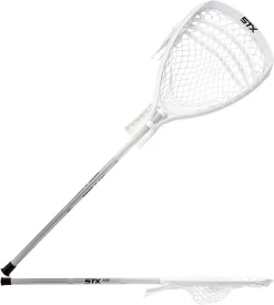 STX Shield 100 On 6000 Lacrosse Goalie Stick -Sports store CSSH106000 WhiteWhitePlatinum SET