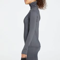 DSG Women's Cold Weather Compression Turtle Neck Shirt -Sports store DAW22602 CarbonGrey MODSDE