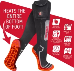 Gerbing 7V Ultimate Wool Heated Socks -Sports store GER SK 7V W Black DET alt2