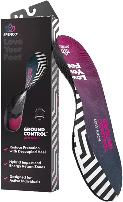 Spenco Ground Control Low Arch Insoles -Sports store GROUNDLOW NOCOLOR BTM