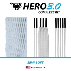 ECD Semi-Soft HeroMesh 3.0 Complete Stringing Kit -Sports store HERO3KITSS 106301 White SET