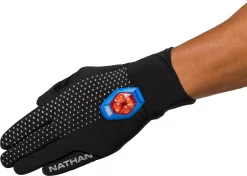 Nathan HyperNight Reflective Gloves 12 Nathan HyperNight Reflective Gloves -Sports store NS10460 BlackGeoStripe DET alt1
