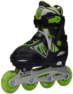 Epic Boys' Rage Adjustable Inline Skates 13 Epic Boys' Rage Adjustable Inline Skates -Sports store RGIN RAGEADT58 BLACKGREEN AL