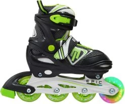 Epic Boys' Rage Adjustable Inline Skates 15 Epic Boys' Rage Adjustable Inline Skates -Sports store RGIN RAGEADT58 BLACKGREEN SDER