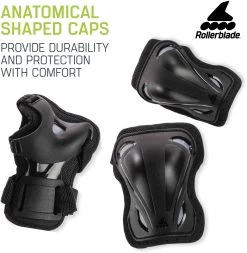 Rollerblade Skate Gear Junior 3 Pack -Sports store SKATEGEARJR 069P0200100 Black DET