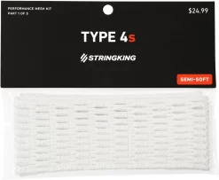 StringKing Type 4S Semi-Soft Lacrosse Mesh Kit 5 StringKing Type 4S Semi-Soft Lacrosse Mesh Kit -Sports store SKPK401 White PKG