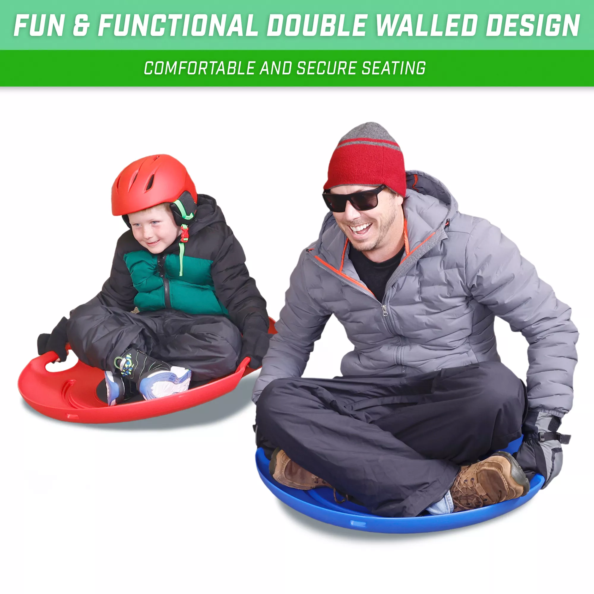 GoSports 29" Premium Snow Saucer 2-Pack 5 GoSports 29" Premium Snow Saucer 2-Pack - Image 3