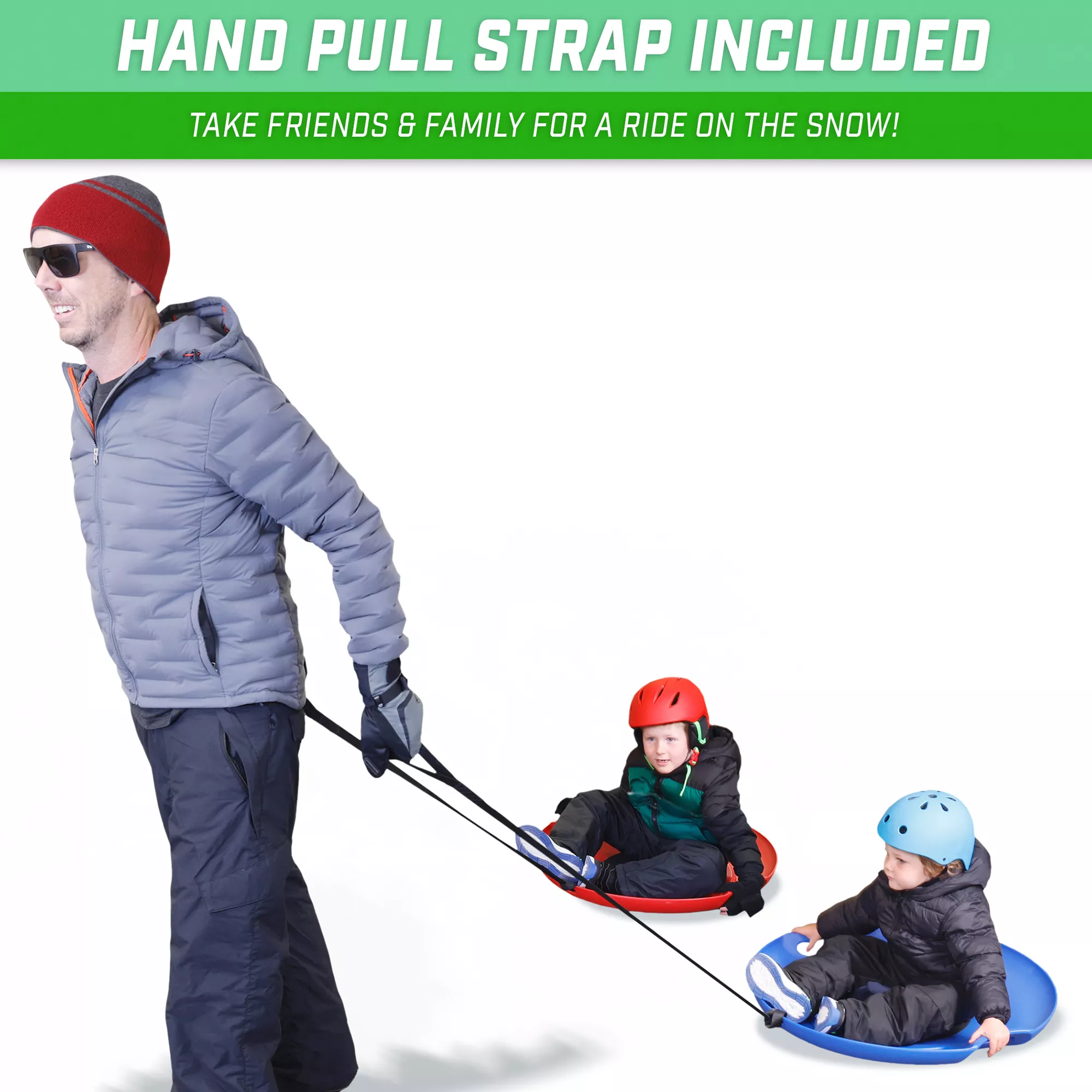 GoSports 29" Premium Snow Saucer 2-Pack 4 GoSports 29" Premium Snow Saucer 2-Pack - Image 2