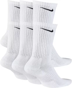 Nike Everyday Cushioned Training Crew Socks – 6 Pack -Sports store SX7666 100 White BCK