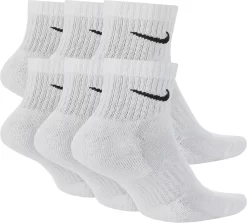 Nike Everyday Cushioned Training Ankle Socks – 6 Pack -Sports store SX7669 100 White BCK