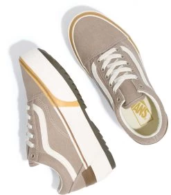 Vans Canvas Old Skool Stacked Platform Shoes -Sports store VN0A4U15BD3F Cobblestone TOP