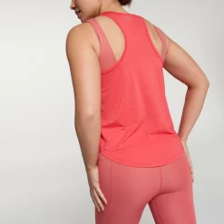 CALIA Women's Scoop Neck Racer Tank Top -Sports store WAX11205 AquaticCoral MODBCK alt2