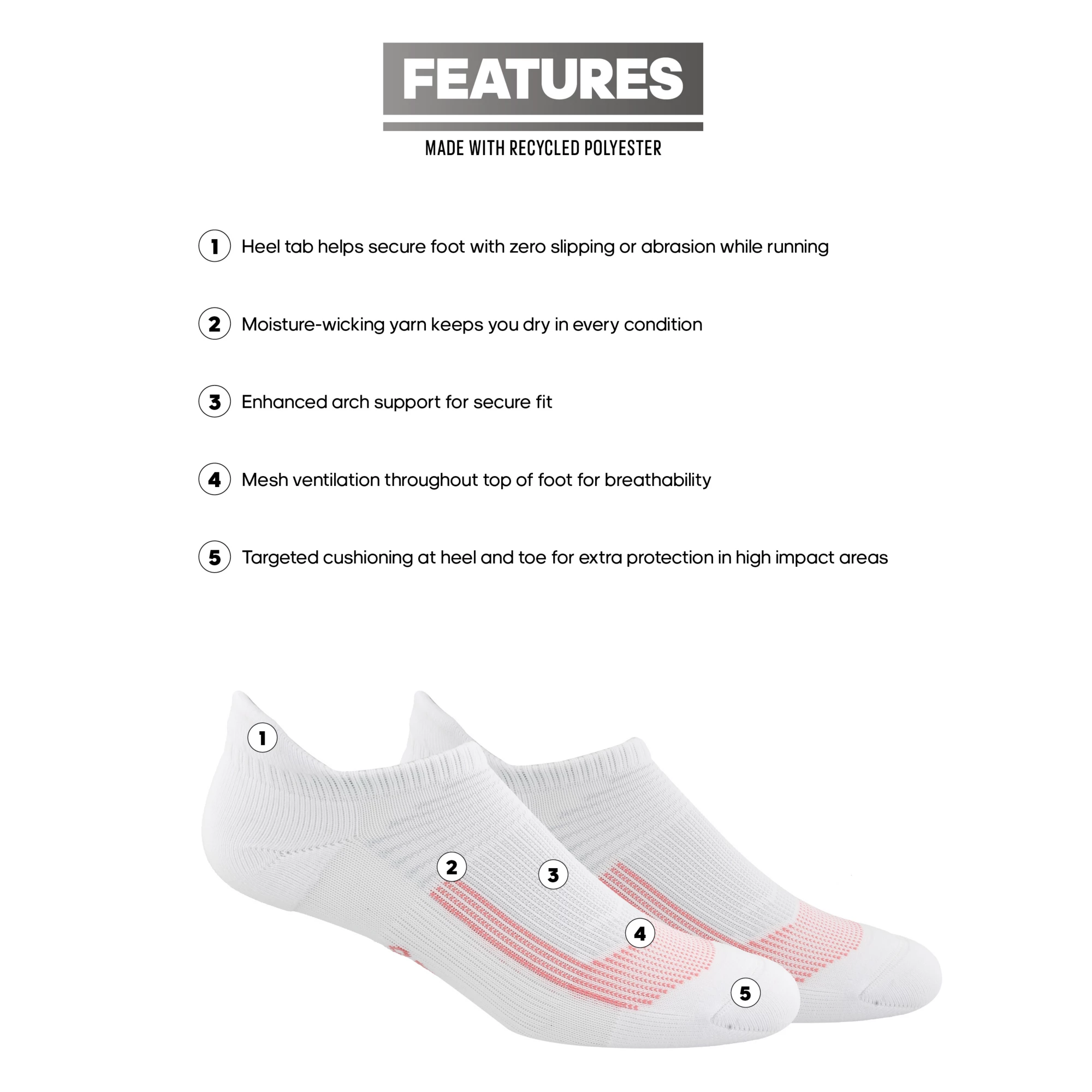 Adidas Women's Superlite No Show Tab Socks 2 Pack 7 Adidas Women's Superlite No Show Tab Socks 2 Pack - Image 5