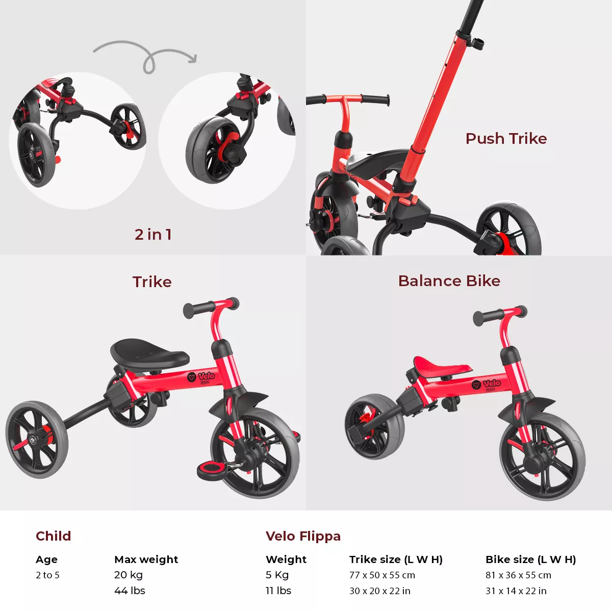 Yvolution Y Velo Flippa Kids' 4-in-1 Trike 7 Yvolution Y Velo Flippa Kids' 4-in-1 Trike - Image 5